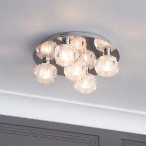 semi flush chrome ceiling light for small rooms