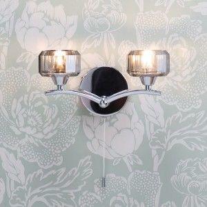 chrome and glass wall light