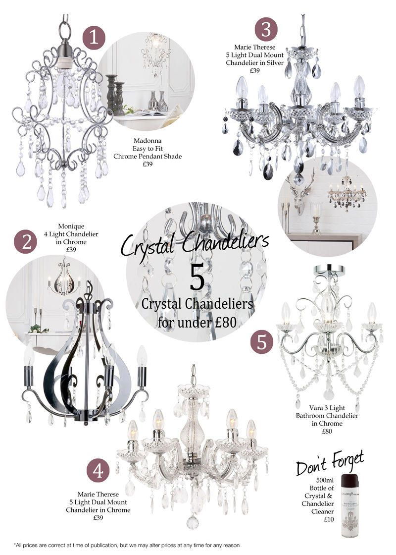 5 Crystal Chandeliers for under £80 