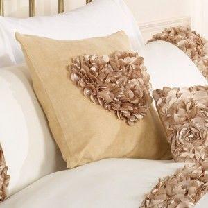 Glamorous gold rose heart bedroom cushion gift idea