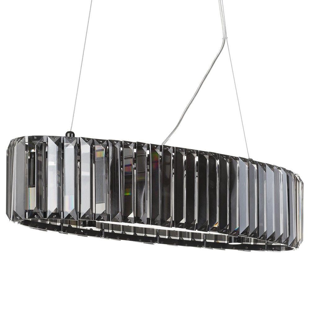 5 Light Chisel Prism Bar Ceiling Pendant - Smoke