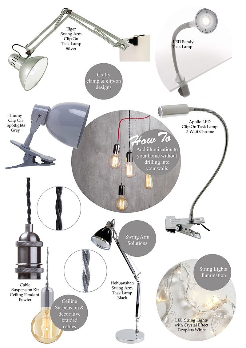 Ceiling lamp without on sale drilling