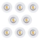 8 Pack of Diecast IP20 Rated Fixed Downlight with LED Bulbs - White