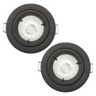 2 Pack of Fixed Fire Rated IP20 Recessed Downlight - Matte Black