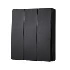 3 Gang Kinetic Push Switch - Matte Black