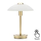 Alabaster Shade Touch Table Lamp - Satin Brass