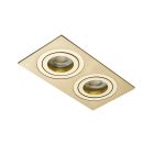 Evra Double Rectangle Adjustable Recessed Downlighter - Brass