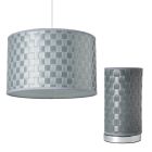 Sovin Cylindrical Table Lamp with Matching Easy to Fit Shade - Silver