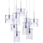 Visconte Monet 9 Light Petroleum Tinted Glass Ceiling Pendant