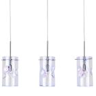 Visconte Monet 3 Light Petroleum Tinted Glass Ceiling Pendant - Chrome