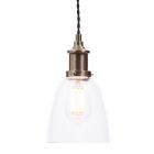 Industrial 1 Light Diner Style Ceiling Pendant - Brass