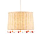 Glow Rattan Pom Pom Easy to Fit  Shade - Natural