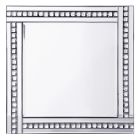 Triple Bar Square Mirror with Crystal Effect Glass - Silver