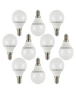 10 Pack of 4 Watt LED E14 Small Edison Screw Golf Ball Light Bulb - Warm White
