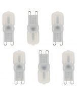 6 Pack of 2.5 Watt LED G9 Capsule Light Bulb - Warm White