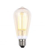 Vintage Filament 6 Watt Teardrop LED E27 Edison Screw Light Bulb - Gold Tint