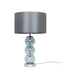 1 Light Ball Stack Table Lamp with Grey Shade - Blue