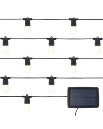 10 Pack of Zion Outdoor Solar LED Festoon Lights - Black