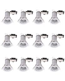 12 Pack of Fixed Fire Rated Downlighters - Chrome