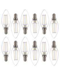12 Pack of 2.5 Watt LED E14 Small Edison Screw Candle Light Bulbs - Warm White
