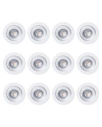 12 Pack of Diecast Tilt Downlight - White