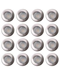 16 Pack of Diecast IP65 Rated Downlight - Brushed Chrome