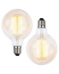 2 Pack of 6W LED ES E27 Vintage Filament Large Globe Bulbs - Tinted
