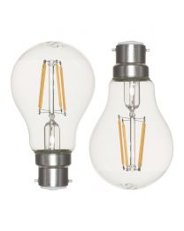 2 Pack of 6 Watt LED Vintage Style B22 Bayonet Cap Classic Light Bulbs - Natural White