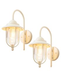 2 Pack of Ellen Outdoor Fishermans Style Wall Light - Ivory
