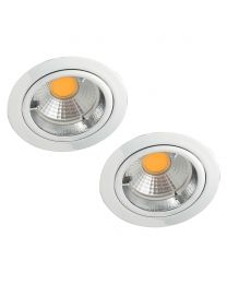 2 Pack of Fixed Fire Rated IP20 Recessed Downlight - Chrome