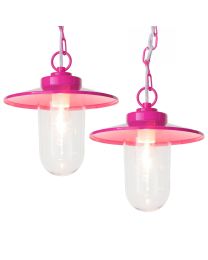 2 Pack of Vancouver 1 Light Outdoor Lantern Pendant - Pink