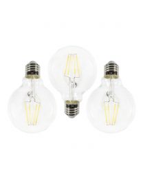 3 Pack of 4W LED ES E27 Vintage Filament Globe Bulb - Clear