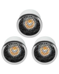 3 Pack of 5 Watt LED GU10 Anti Glare Cool White Dimmable Light Bulbs - Chrome