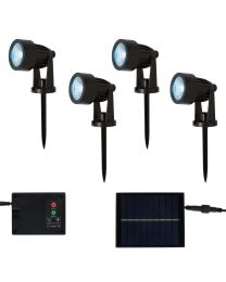 Reggie Outdoor Solar LED Spike Lights Kit - Black
