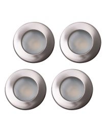 4 Pack of Diecast IP65 Rated Downlight - Brushed Chrome