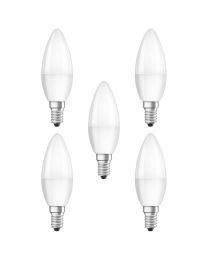 5 Pack of 4.9 Watt LED E14 Small Edison Screw 3000K Candle Light Bulbs - Warm White