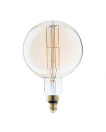 6 Watt LED Oversized Vintage Style E27 Globe Filament Bulb - Amber