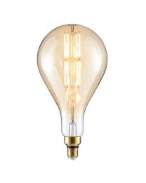 6 Watt LED E27 Edison Screw Oversized Filament Pear Bulb - Amber