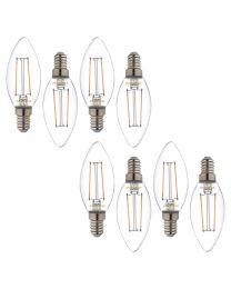 8 Pack of 2.5 Watt LED E14 Small Edison Screw Candle Light Bulbs - Warm White