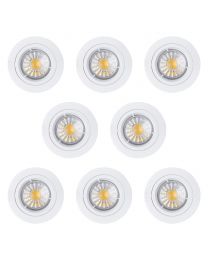 8 Pack of Diecast IP20 Rated Fixed Downlight - White