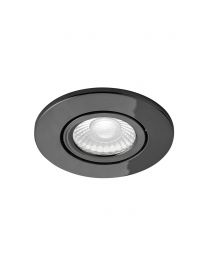 Adjustable LED Fire Rated IP65 Recessed Downlight - Black Chrome