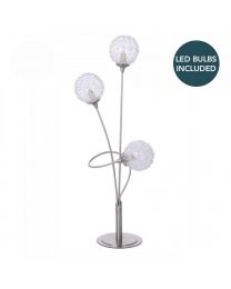 Allium 3 Light Table Lamp with LED Bulbs - Satin Nickel