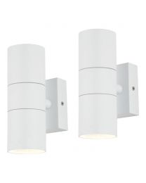2 Pack of Kenn 2 Light Up and Down Outdoor Wall Light - White