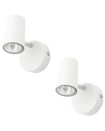 2 Pack of Chobham Industrial Style Single Adjustable Spotlight Wall Light - White