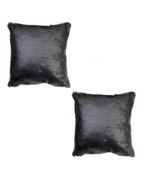 2 Pack of Glitz Sequin Cushion - Black