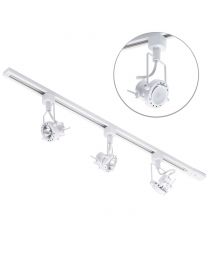 1 metre Track Light Kit with 3 Greenwich Heads and LED Bulbs - White