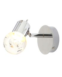 Ayston LED Single Bathroom Wall or Ceiling Spotlight - Chrome