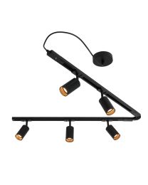 Bexley 1.8m Flexible Track Kit with 5 Heads - Black