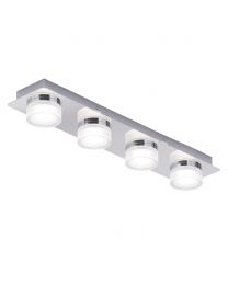Amalfi Bathroom 4 Light LED Flush Ceiling Spotlight Bar  - Chrome