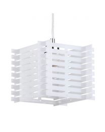 Slatted Acrylic 1 Light Ceiling Pendant - White - Limited Collection